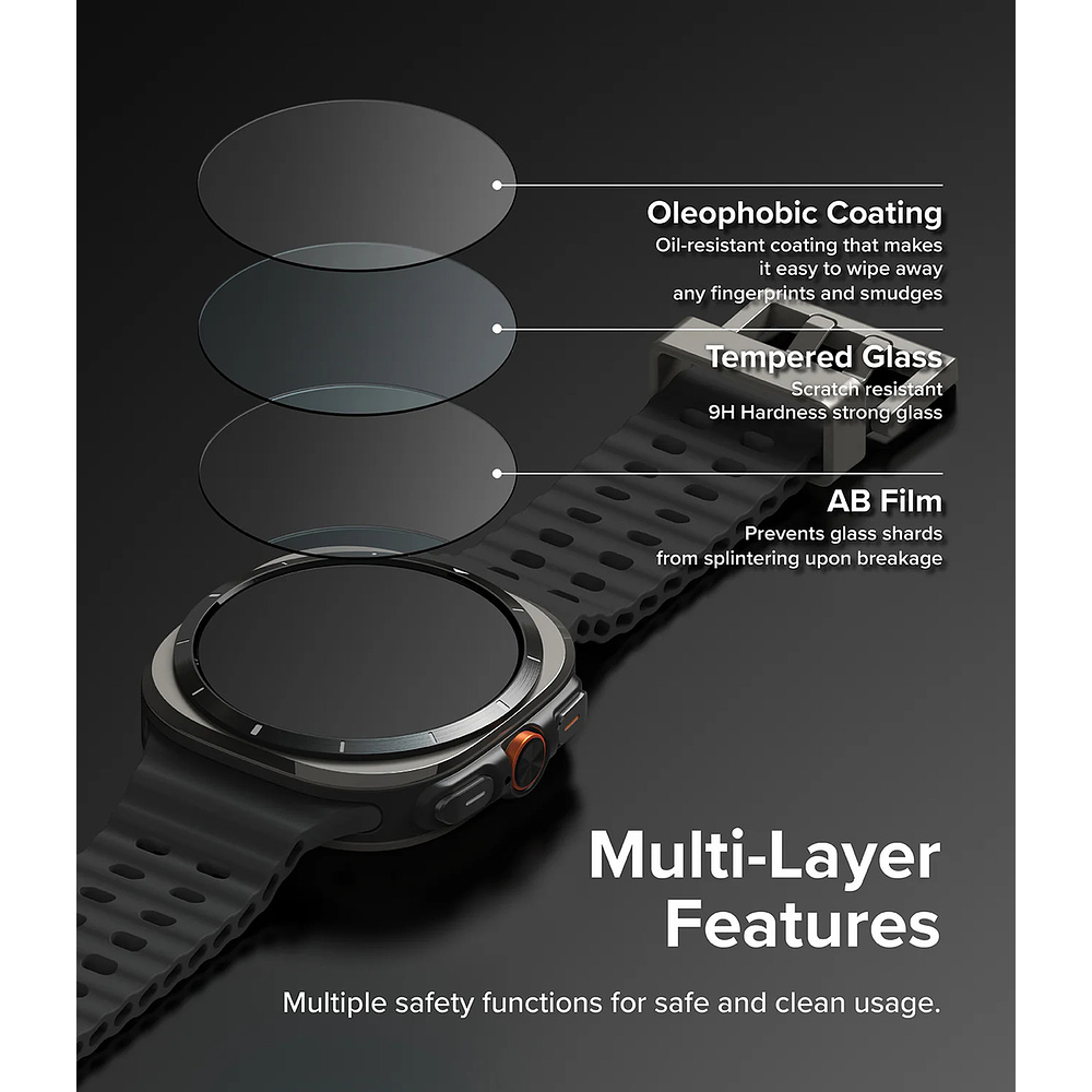 Mica De Vidrio Ringke Glass Para Galaxy Watch Ultra 2025 47mm 4pc 8