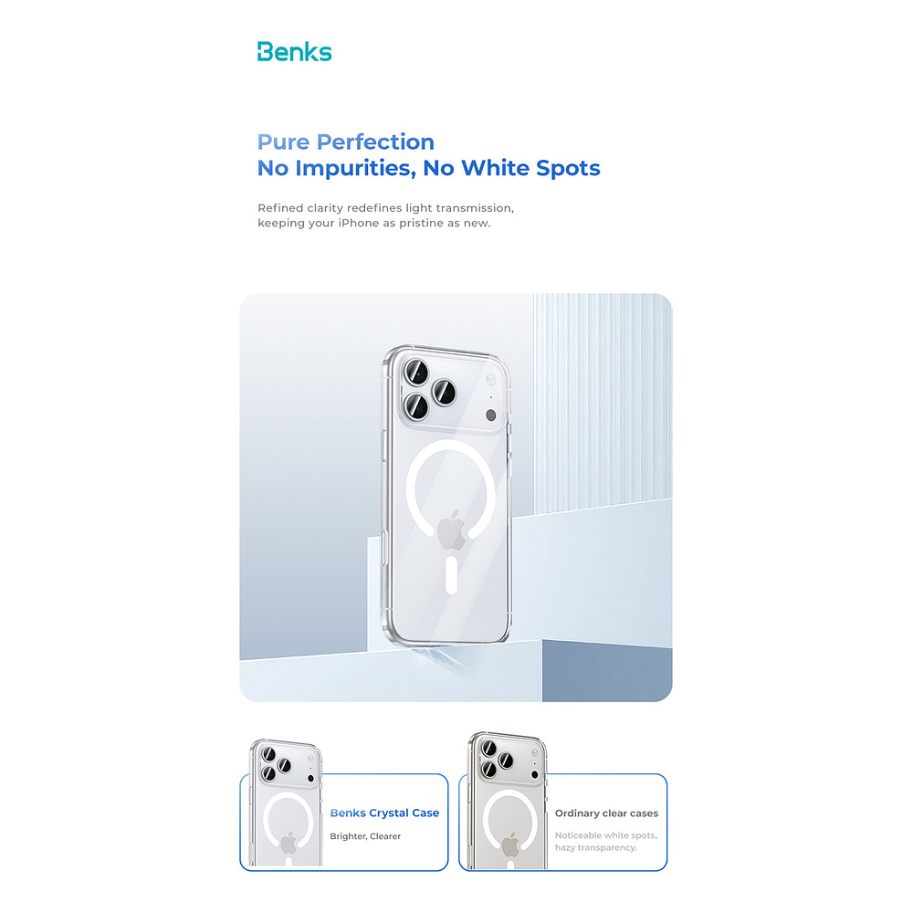 Case Benks Lucent Pro Magsafe Crystal Para Iphone 17 Normal 6.3 4