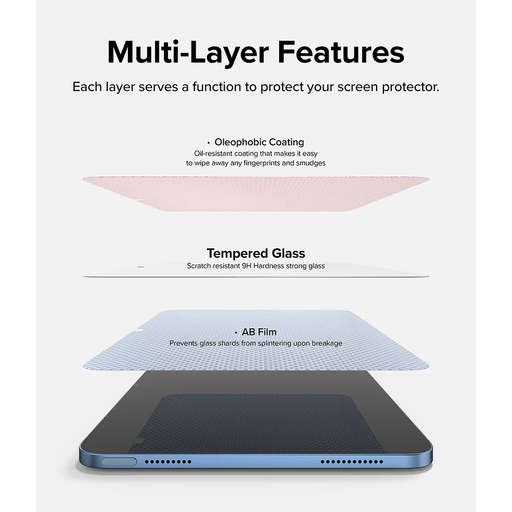 Mica Vidrio Ringke Glass Para iPad 10ma Gen A2696 A2757 Agua 4