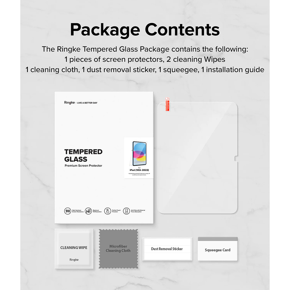 Mica Vidrio Ringke Glass Para iPad A16 Chip 11ma Gen A3354 A3355 A3356 (2025) 10