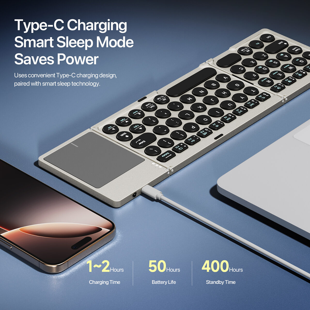 Teclado Portátil Touchflip Para Ipad Air 11 M3 A3266 A3267 A3270 (2025) 9