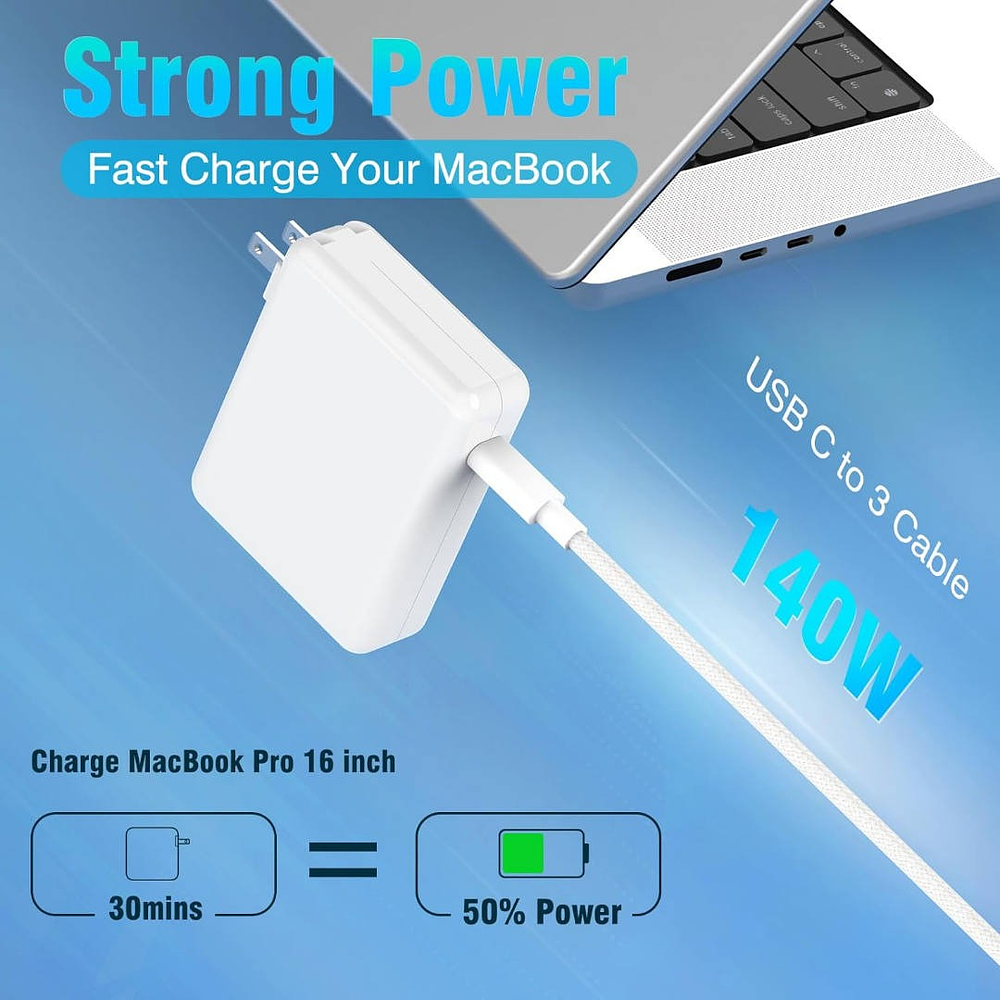 Cargador Szpower 140w Para Macbook Pro 16 M5 (2025) A3434 3
