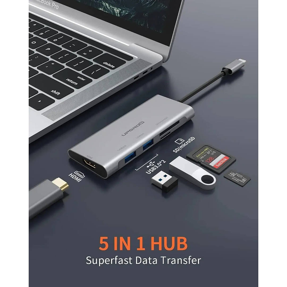 Hub Usb-c Upgrow 5en1 Para Macbook Pro 14 M5 (2025) A3434 3