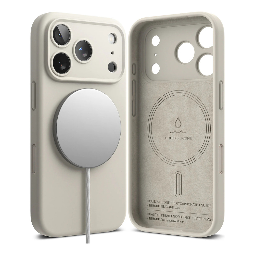 Case Ringke Silicone Magsafe Para Iphone 17 Pro 6.3 Stone 1