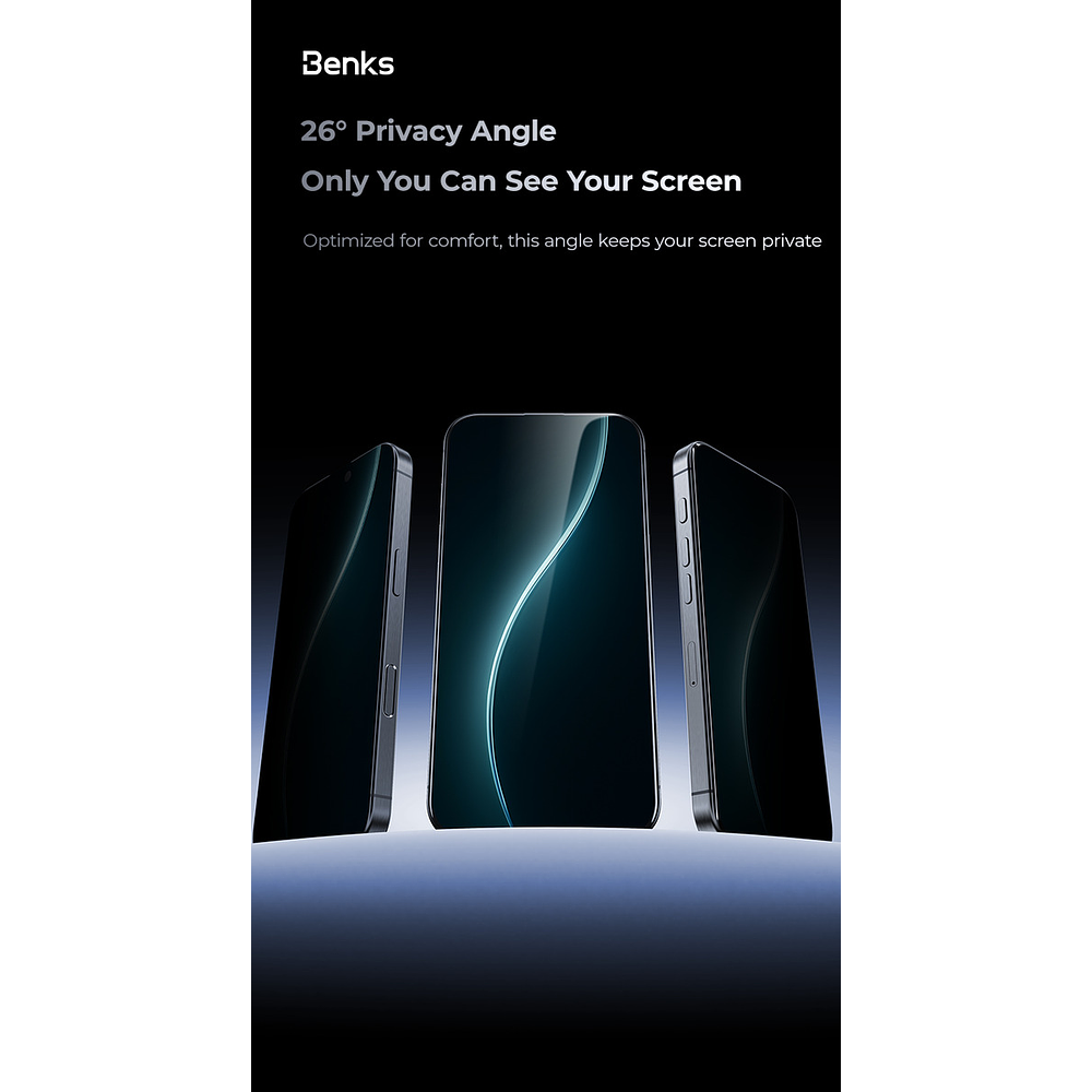 Mica De Vidrio Antiespía Benks Para Iphone 17 Pro 6.3 Anti 6