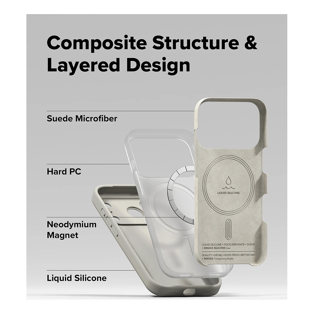 Case Ringke Silicone Magsafe Para Iphone 17 Pro 6.3 Stone 6