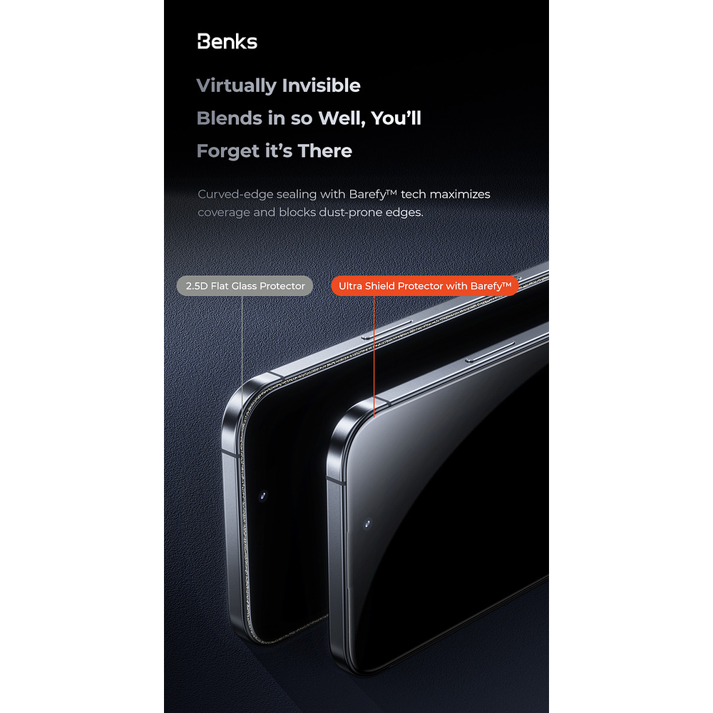 Mica De Vidrio Antiespía Benks Para Iphone 17 Pro 6.3 Anti 8