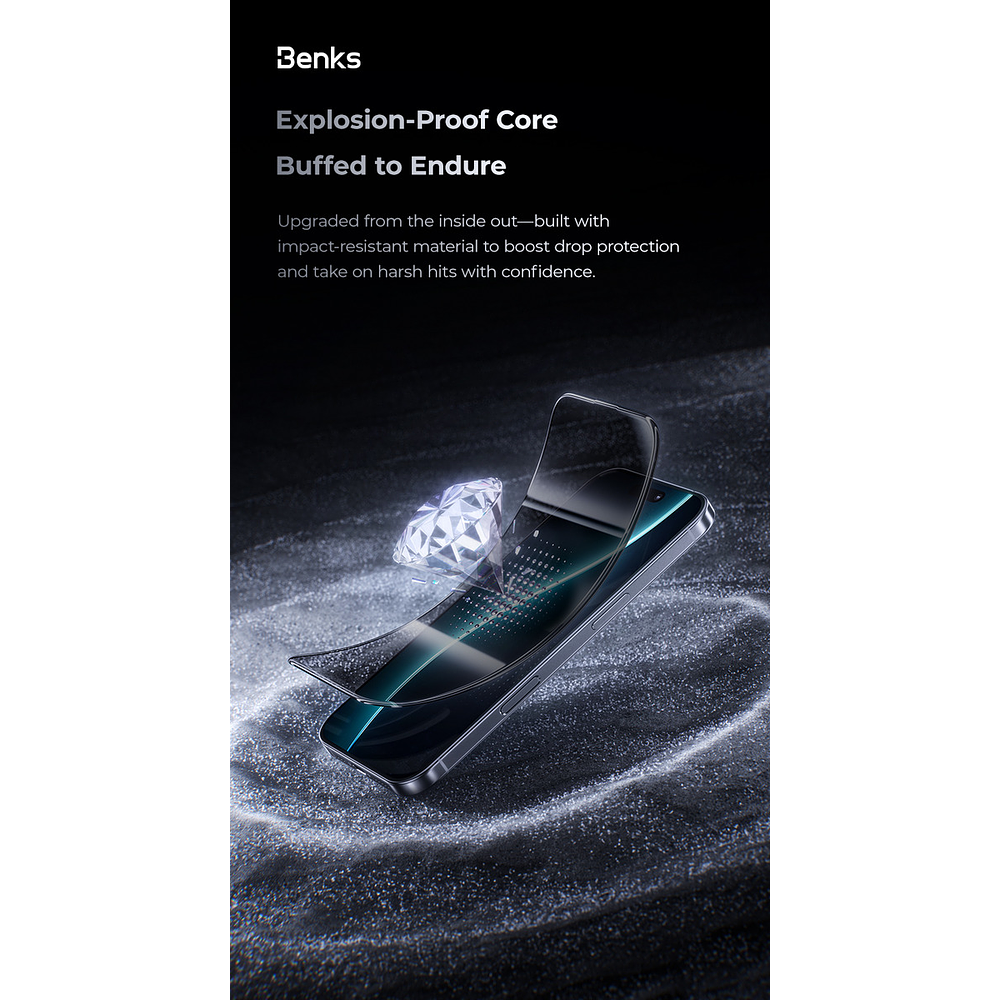 Mica De Vidrio Antiespía Benks Para Iphone 17 Pro 6.3 Anti 9
