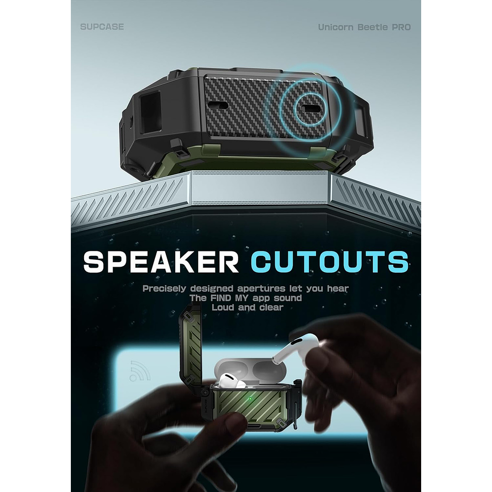 Case Acuático Supcase Para Airpods Pro 3ra Gen (2025) Olive 4