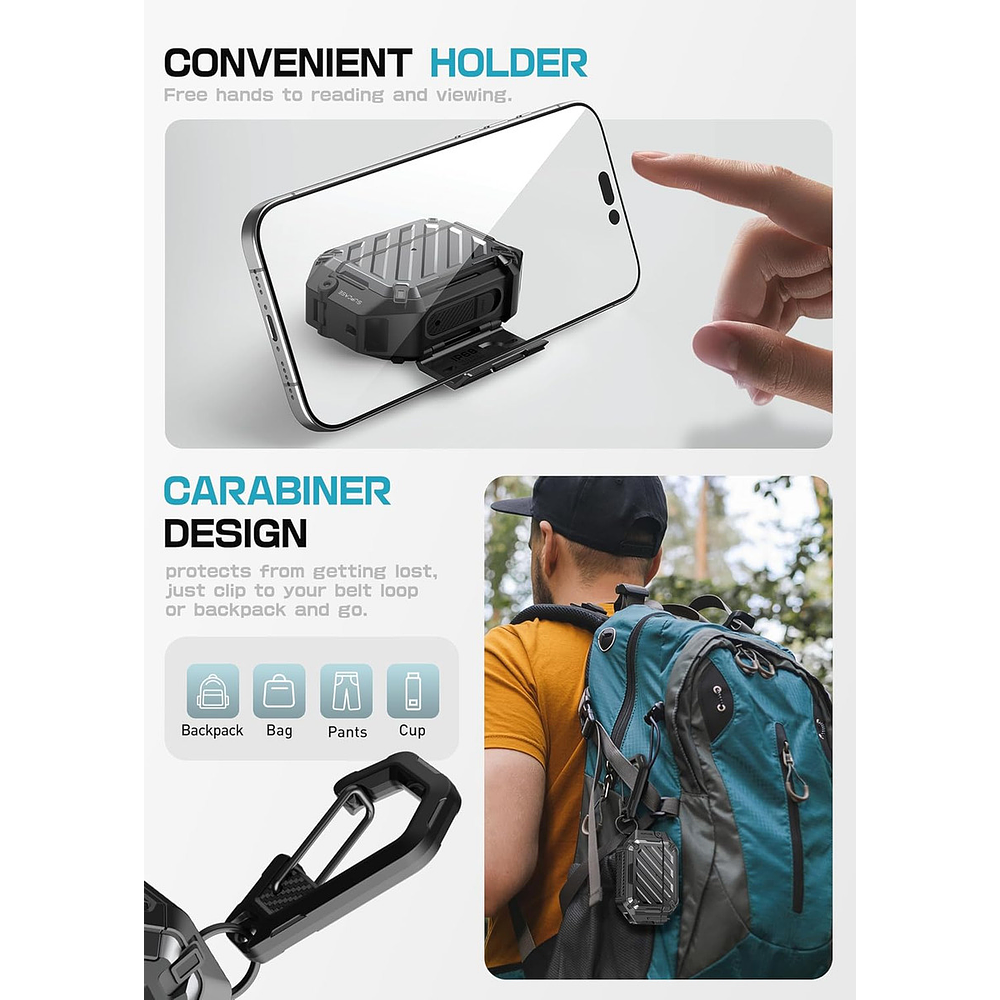 Case Acuático Supcase Para Airpods Pro 3ra Gen (2025) Negro 7