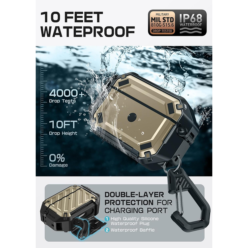 Case Acuático Supcase Para Airpods Pro 3ra Gen (2025) Desert 8