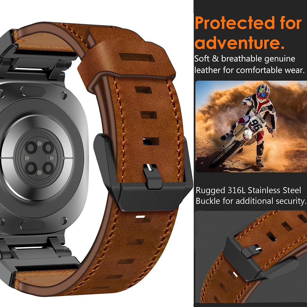 Correa De Acero | Cuero Wingle Para Galaxy Watch Ultra 2025 47mm 2