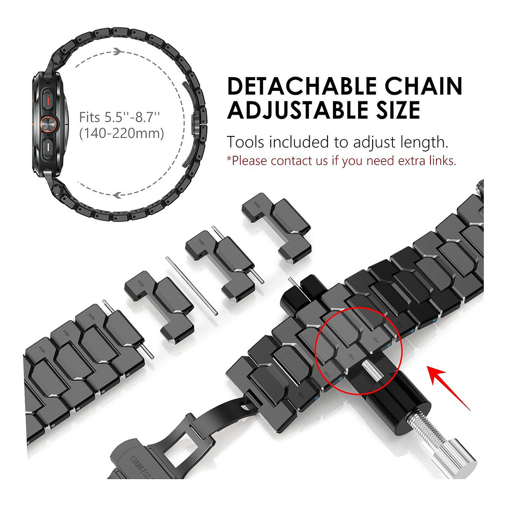 Correa De Acero Wingle Para Galaxy Watch Ultra 2025 47mm 5