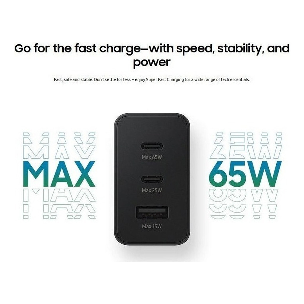 Samsung Cargador de Pared 65watts Para Galaxy Z Flip7 Fold7 Negro 2