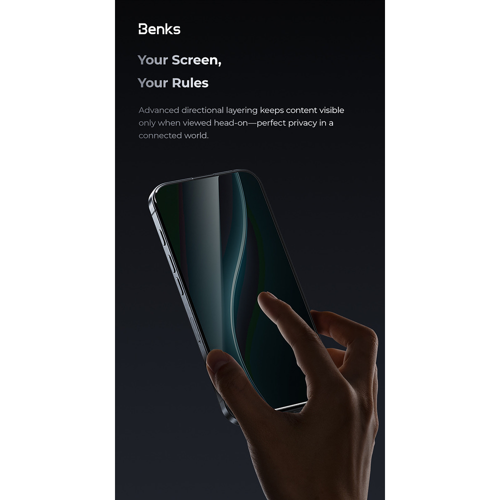 Mica De Vidrio Antiespía Benks Para Iphone 17 Normal 6.3 5