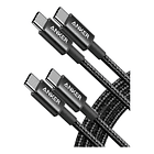 Cable Anker Usb-c 60w 2m Para iPhone 17 Pro Max 6.9 | iPhone 17 Pro 6.3 | iPhone 17 Normal 6.3 | iPhone 17 Air 6.5 2pc 1