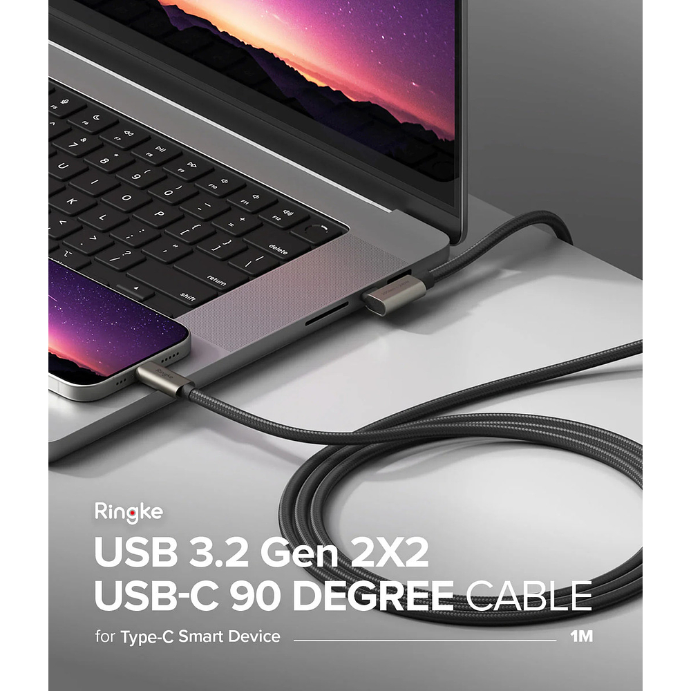 Cable Ringke 240w Usb-c 2m Para iPhone 17 Pro Max 6.9 | iPhone 17 Pro 6.3 | iPhone 17 Normal 6.3 | iPhone 17 Air 6.5 2