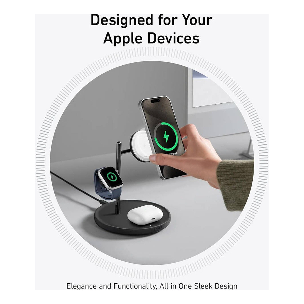 Cargador Anker Qi2 Magsafe Stand Para iPhone 17 Pro Max 6.9 | iPhone 17 Pro 6.3 | iPhone 17 Normal 6.3 | iPhone 17 Air 6.5 2