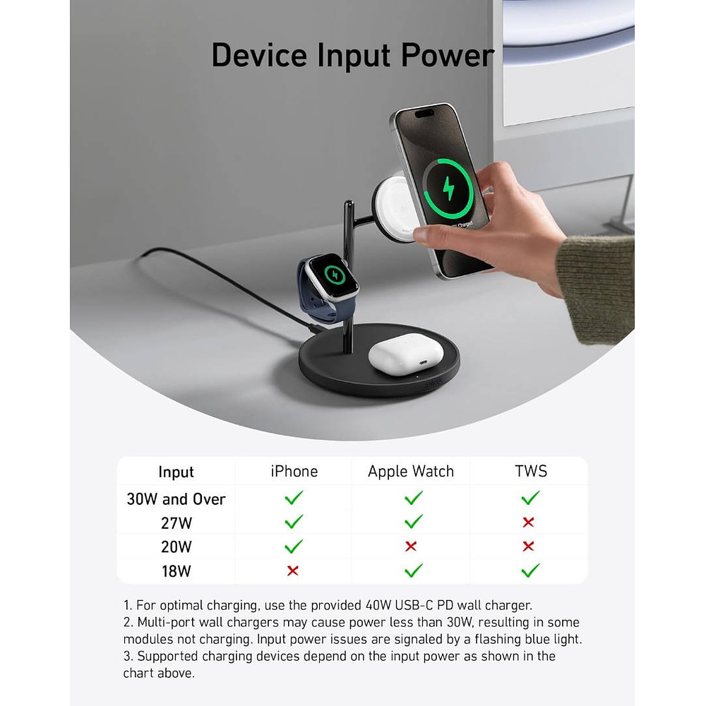 Cargador Anker Qi2 Magsafe Stand Para iPhone 17 Pro Max 6.9 | iPhone 17 Pro 6.3 | iPhone 17 Normal 6.3 | iPhone 17 Air 6.5 5