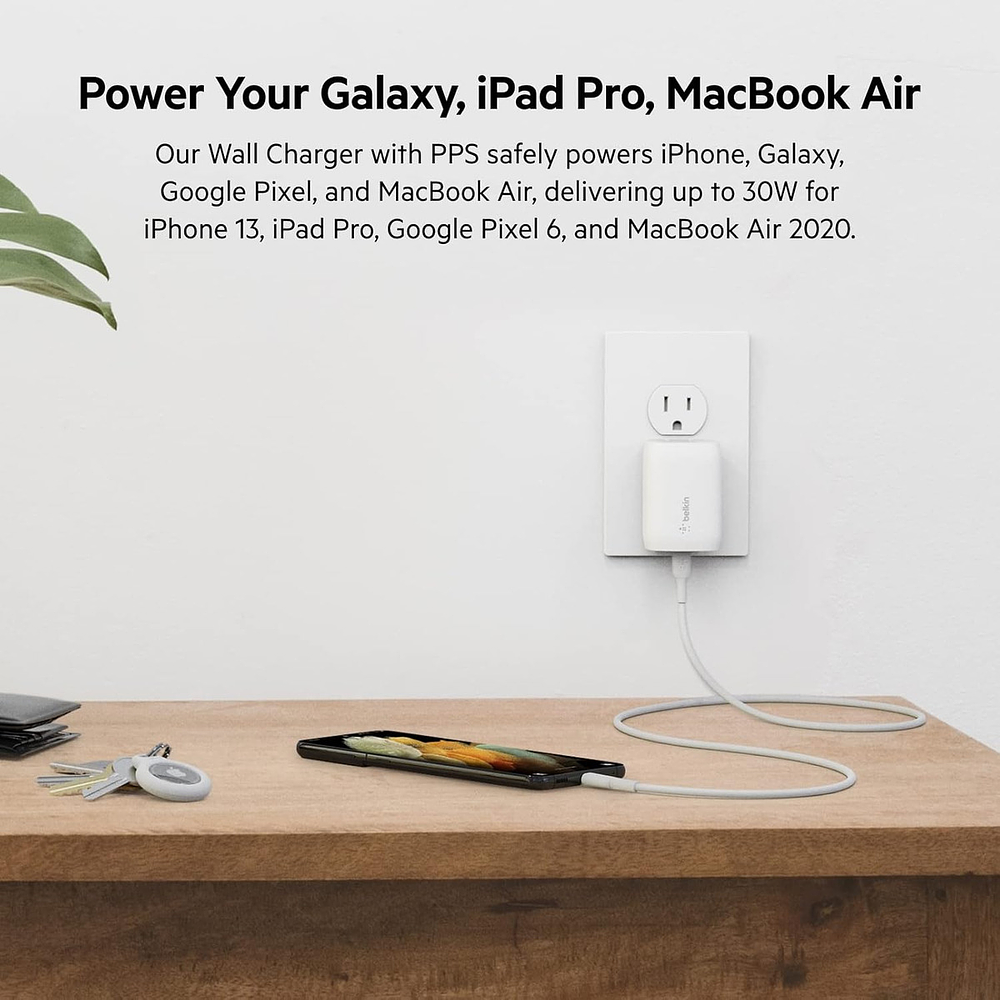 Cargador de Pared Belkin 30w Para iPhone 17 Pro Max 6.9 | iPhone 17 Pro 6.3 | iPhone 17 Normal 6.3 | iPhone 17 Air 6.5 (cubo) 4