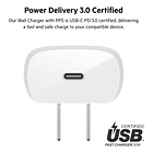 Cargador de Pared Belkin 30w Para iPhone 17 Pro Max 6.9 | iPhone 17 Pro 6.3 | iPhone 17 Normal 6.3 | iPhone 17 Air 6.5 (cubo) 5