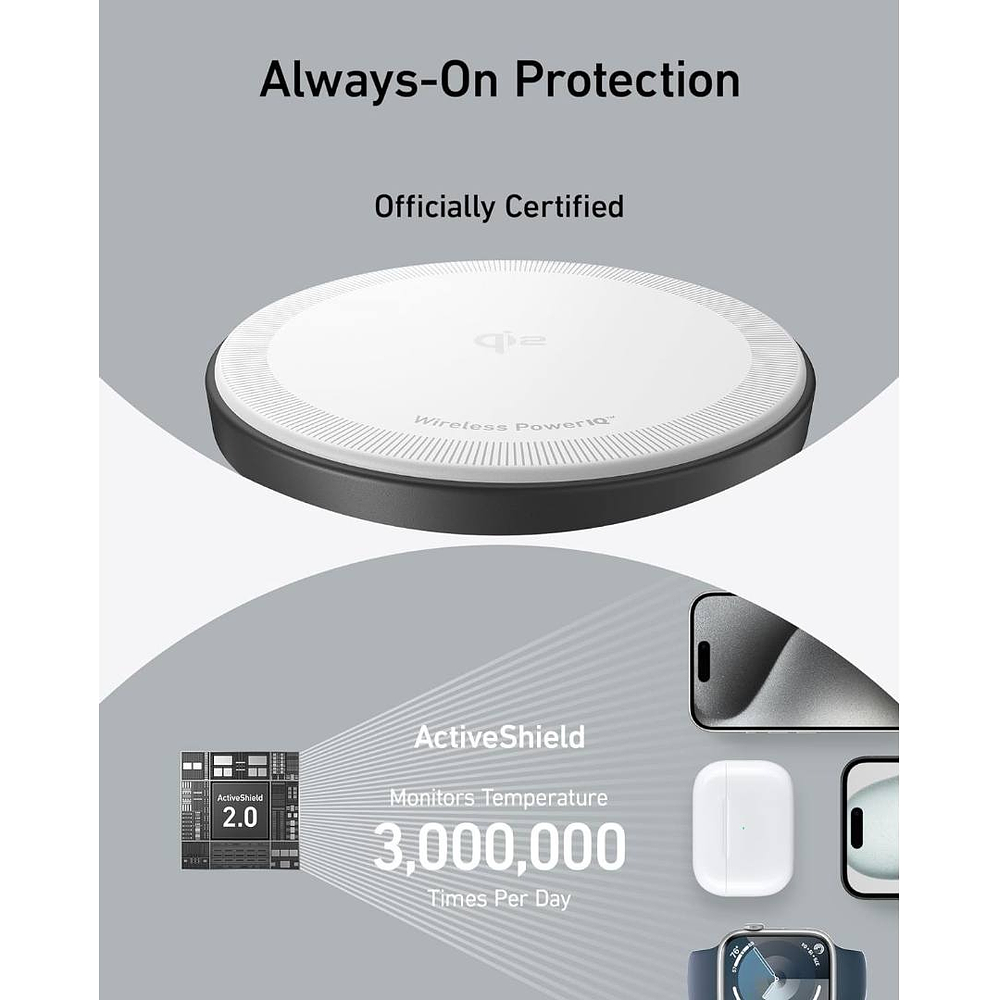 Cargador Anker Qi2 Magsafe Stand Para iPhone 17 Pro Max 6.9 | iPhone 17 Pro 6.3 | iPhone 17 Normal 6.3 | iPhone 17 Air 6.5 7