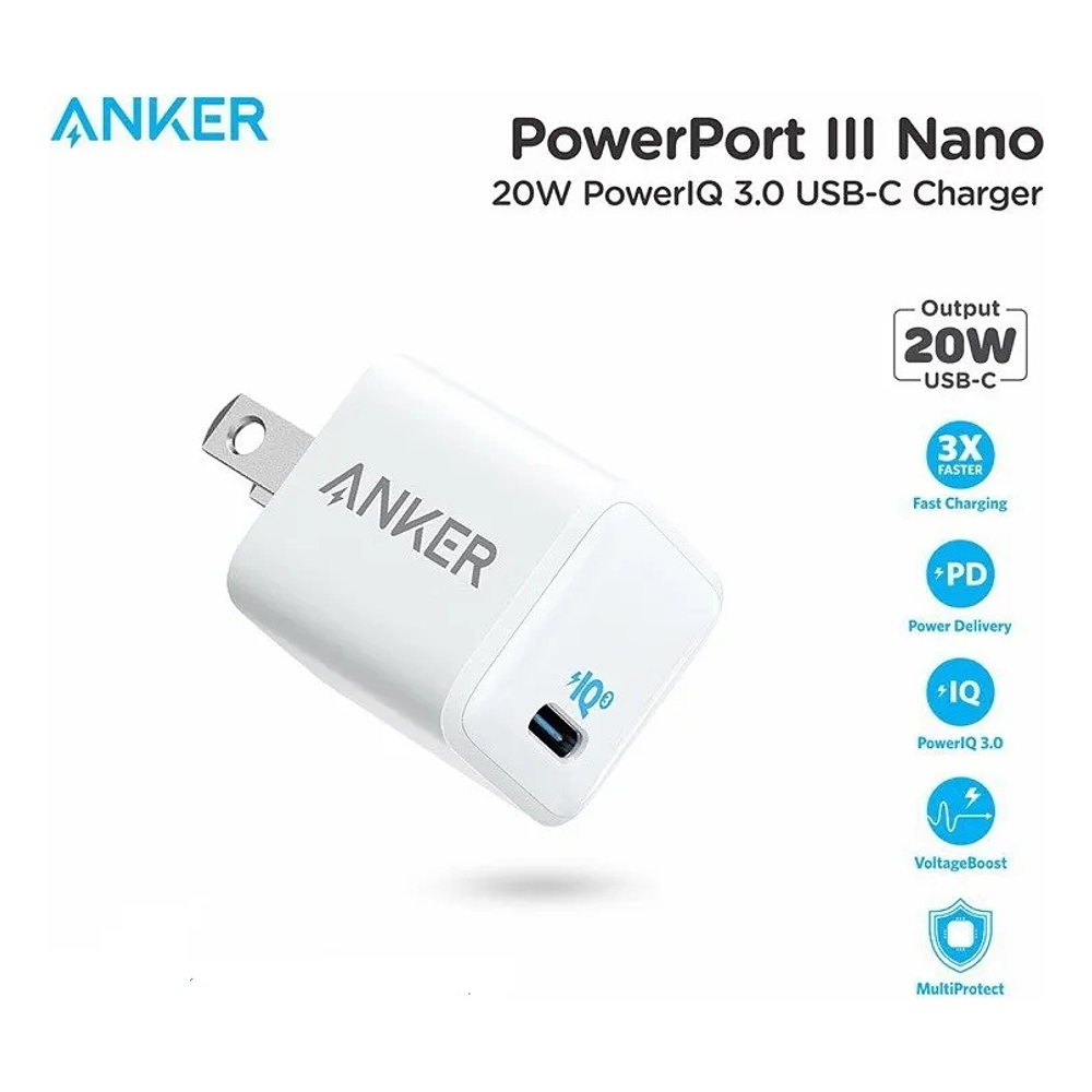 Anker Cargador 20w Para iPhone 17 Pro Max 6.9 | iPhone 17 Pro 6.3 | iPhone 17 Normal 6.3 | iPhone 17 Air 6.5 2-pack 6