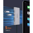 Adaptador Hub Upgrow Hdmi 5en1 Para iPhone 17 Pro Max 6.9 | iPhone 17 Pro 6.3 | iPhone 17 Normal 6.3 | iPhone 17 Air 6.5 4