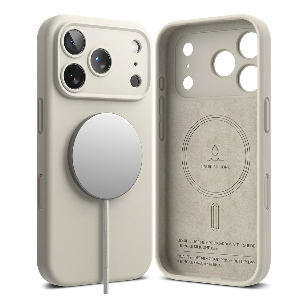 Case Ringke Silicone Magsafe Para Iphone 17 Pro Max 6.9 Stone 1