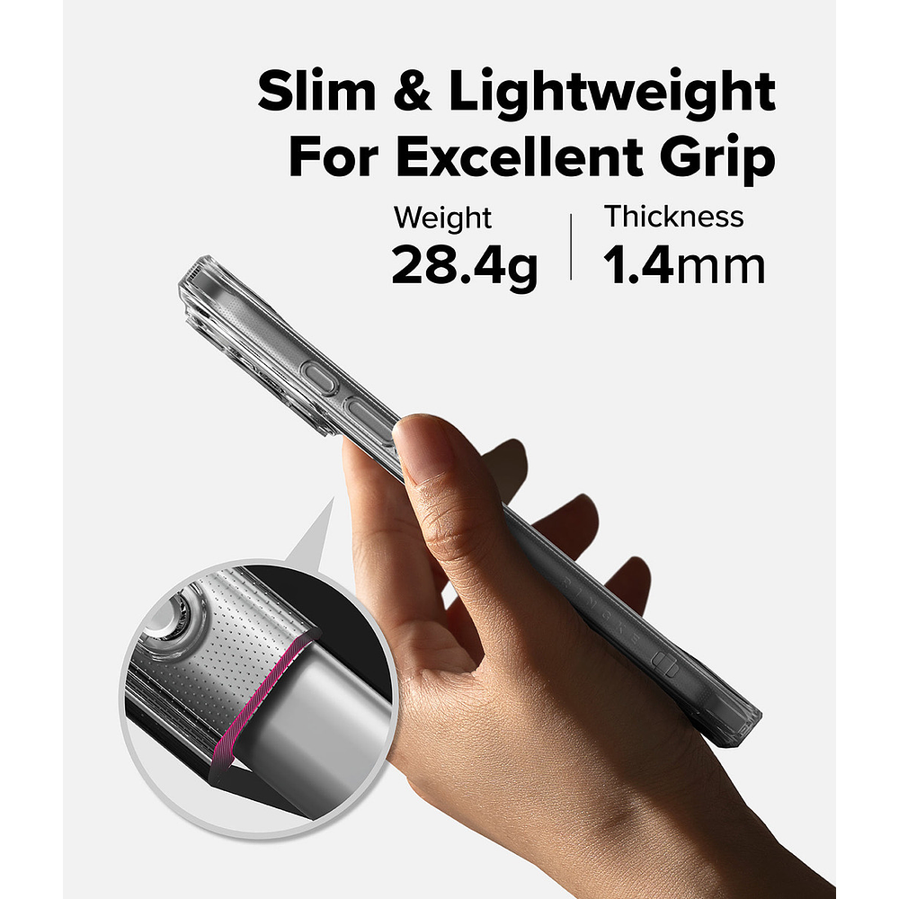 Case Ringke Fusion Clear Para Iphone 17 Pro 6.3 Transparente 4