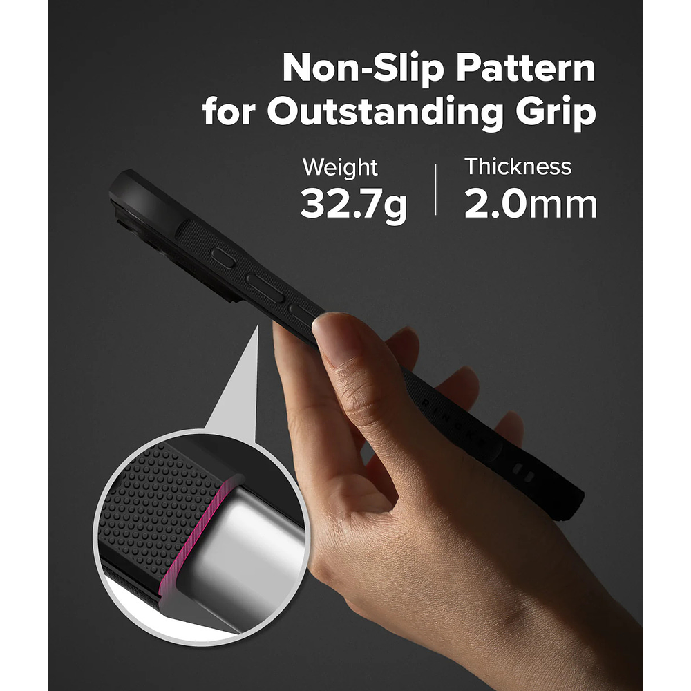 Case Delgado Mate Ringke Onyx Para Iphone 17 Pro 6.3 Negro 3