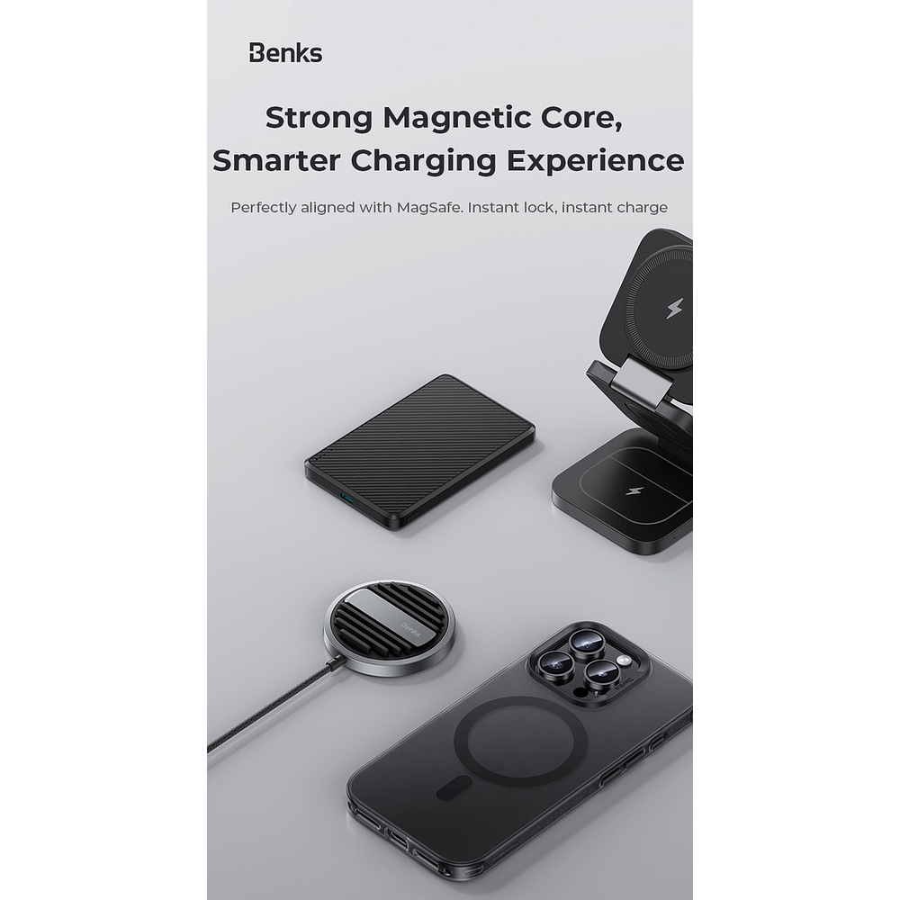 Case Benks Lucid Armor Magsafe Para Iphone 17 Normal 6.3 Smoke 4