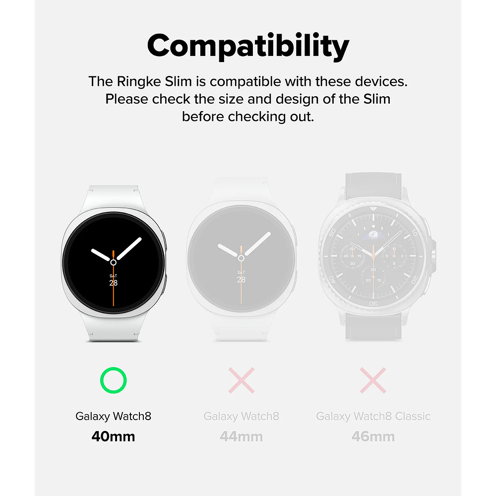 Case Ringke Slim 2-pack Para Galaxy Watch8 40mm Black/clear 8