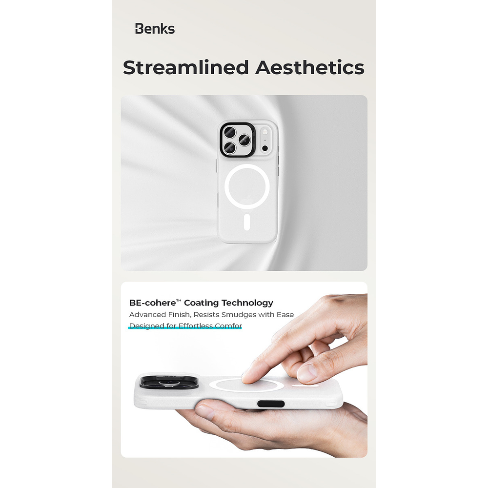 Case Benks Lucid Armor Magsafe Para Iphone 17 Normal 6.3 Smoke 6