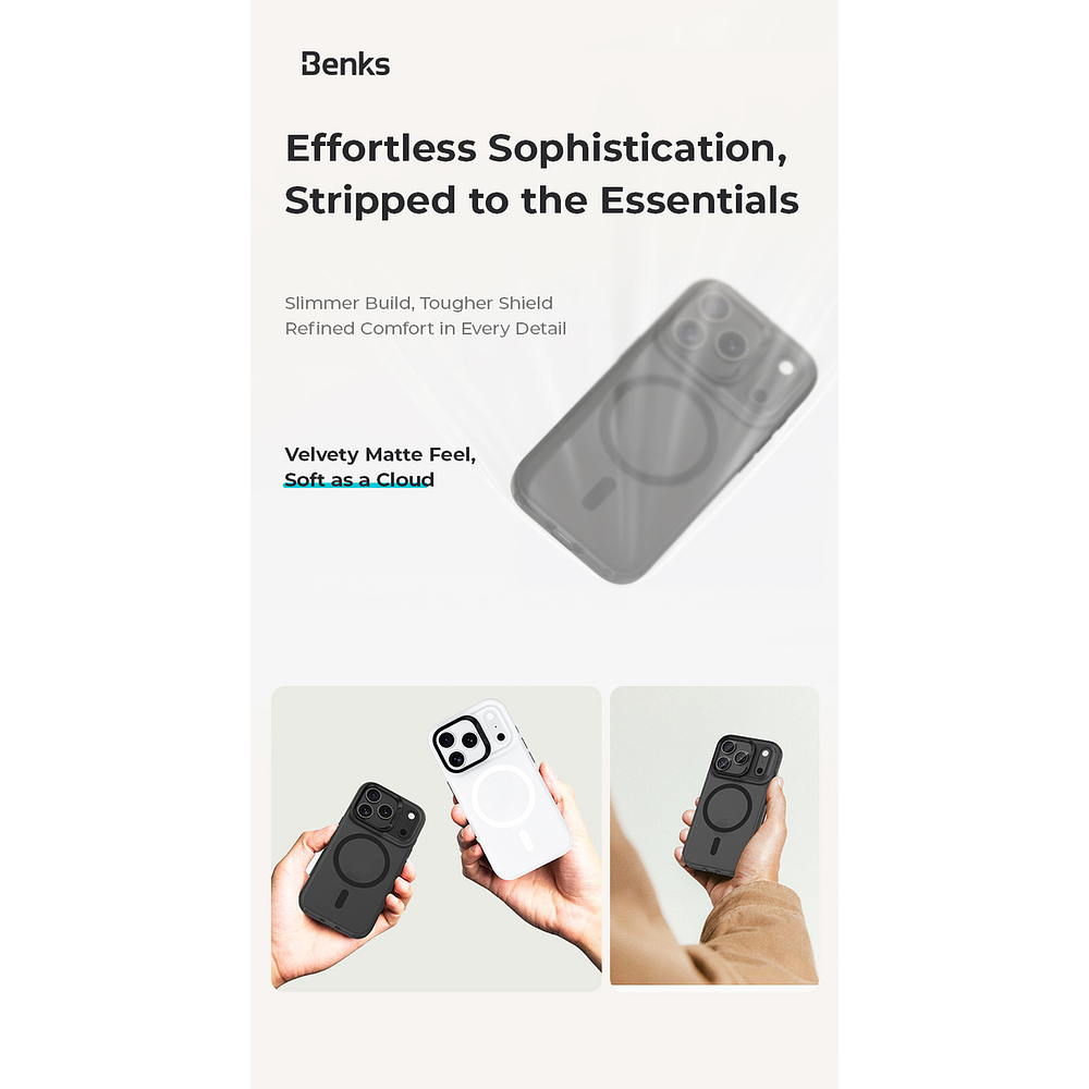 Case Benks Lucid Armor Magsafe Para Iphone 17 Normal 6.3 Smoke 7