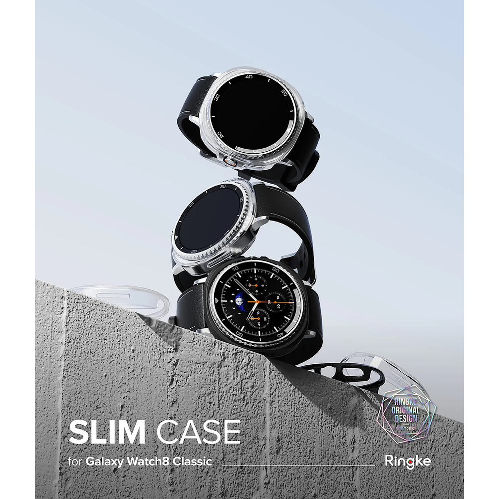 Case Ringke Slim 2-pack Para Galaxy Watch8 46mm Clear/black 4