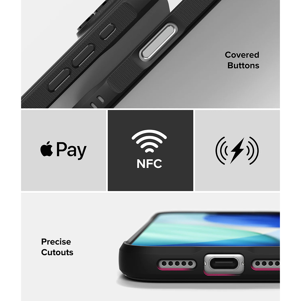 Case Delgado Mate Ringke Onyx Para Iphone 17 Pro 6.3 Negro 9