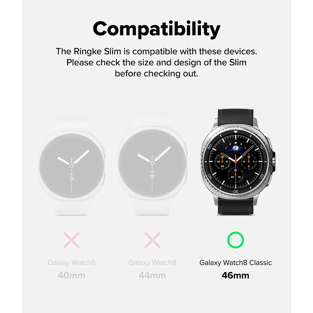 Case Ringke Slim 2-pack Para Galaxy Watch8 46mm Clear/black 9