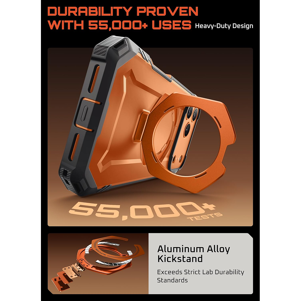 Case Supcase Ub Grip Pro 360° Magsafe Para Iphone 17 Pro Max 6.9 Coral 4