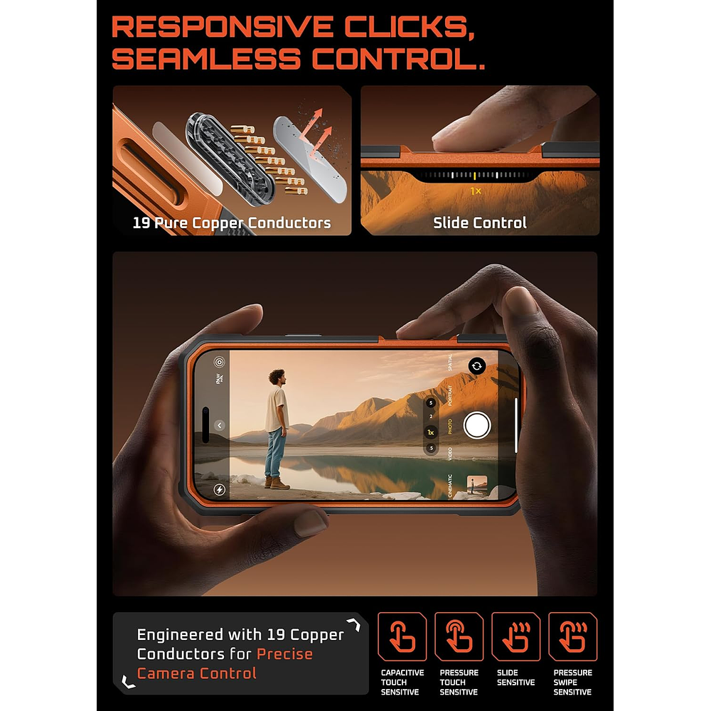 Case Supcase Ub Grip Pro 360° Magsafe Para Iphone 17 Pro Max 6.9 Coral 9