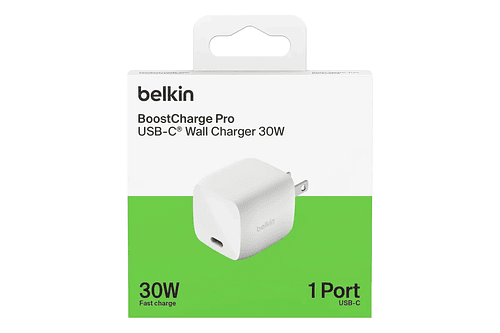 Cargador de Pared Belkin 30w Para iPhone 14 Pro Max 6.7 / iPhone 14 Pro 6.1 / iPhone 14 Normal 6.1 / iPhone 14 Plus 6.7 (cubo)