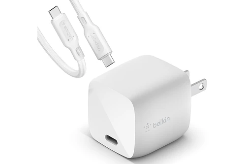 Cargador de Pared Belkin 30w Para iPhone 16 Pro Max 6.9 / iPhone 16 Pro 6.3 / iPhone 16 Normal 6.1 / iPhone 16 Plus 6.7 con cable