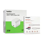 Cargador de Pared Belkin 30w Para iPhone 16 Pro Max 6.9 / iPhone 16 Pro 6.3 / iPhone 16 Normal 6.1 / iPhone 16 Plus 6.7 con cable 2