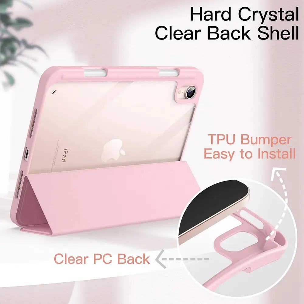 Smart Clear Case Para Ipad Mini 6 Gen A2567 A2568 Rose 4