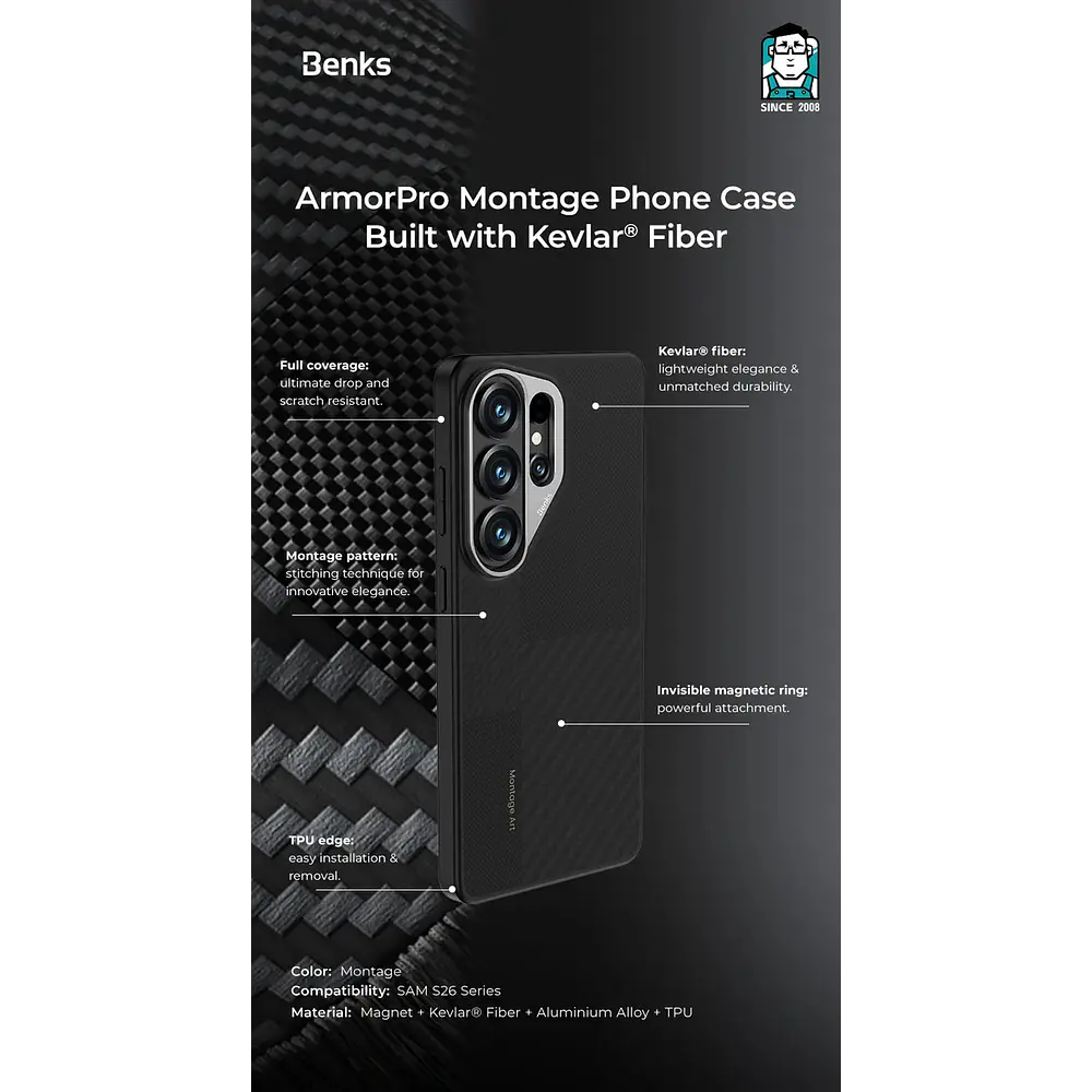 Case Benks Montage Pro Kevlar (mag) Para Galaxy S26 Ultra 7