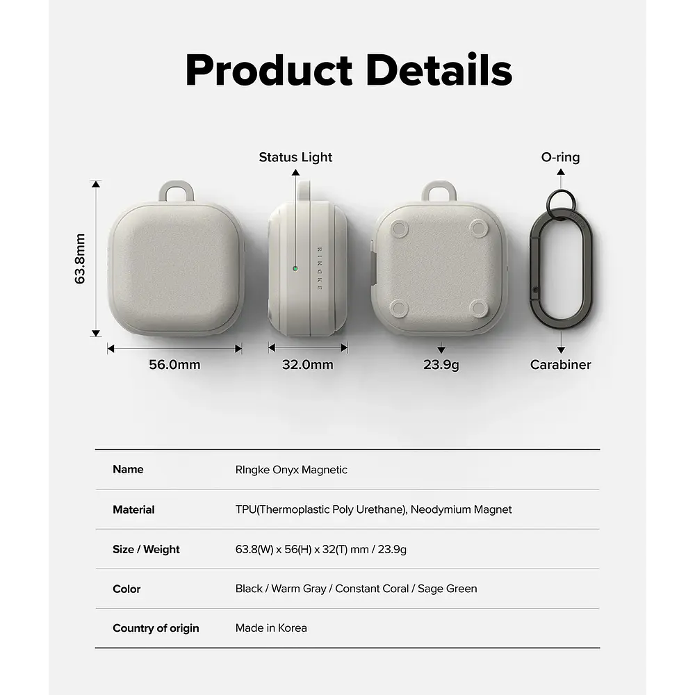 Case Ringke Onyx (mag) Para Galaxy Buds4 / Buds4 Pro W. Gray 4