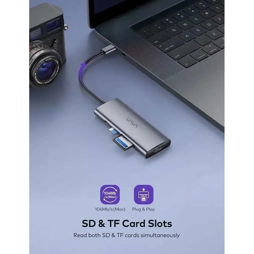 Adaptador Hub Vava 7en1 Macbook Pro 16 M5 (2026) A3428 A3429 4