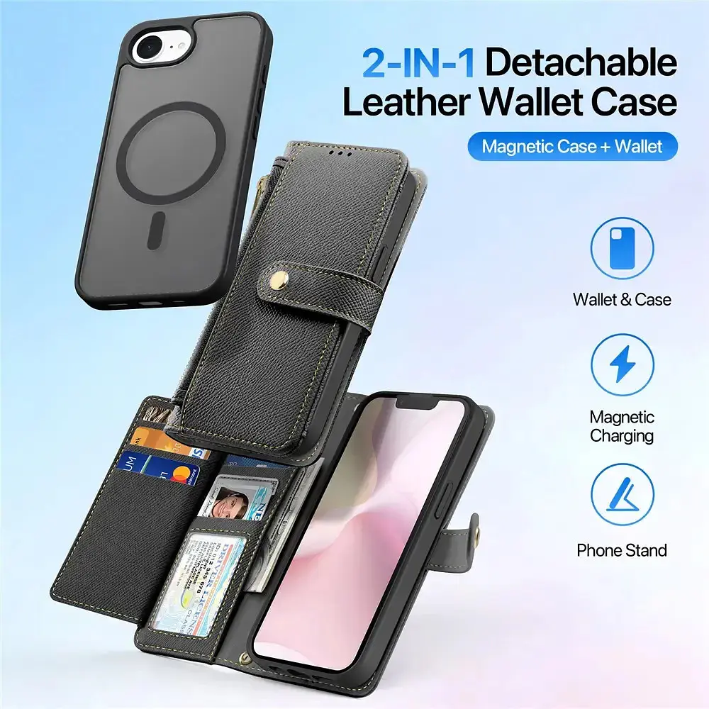 Case + Flip Cover (mag) Leather Para Iphone 17e (2026) 5