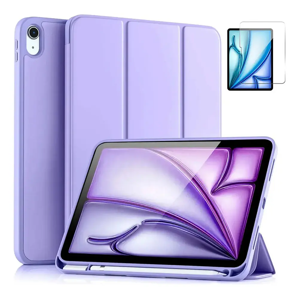 Mica + Smart Case Para iPad Air 11 M4 Chip (2026) A3459 A3460 A3463 Lila 1
