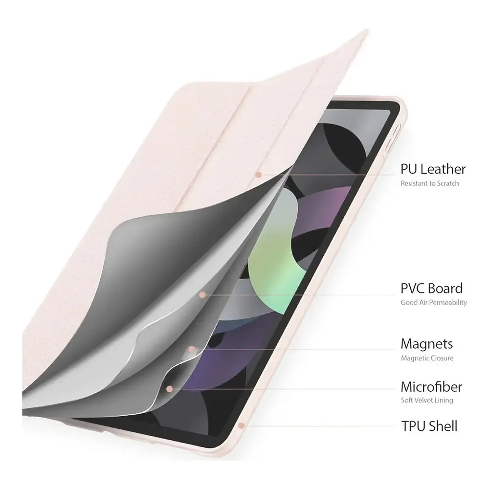 Mica + Smart Case Para iPad Air 11 M4 Chip (2026) A3459 A3460 A3463 Rosa Mate 3